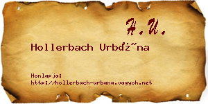 Hollerbach Urbána névjegykártya
